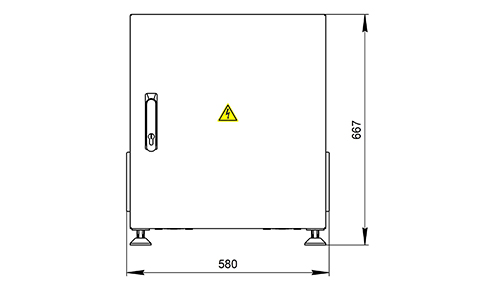 Общий вид, габаритные и установочные размеры шкафа ШВН‑12U‑тип 6