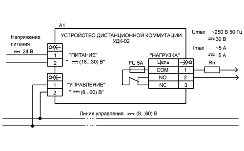 Схема подключения УДК-02