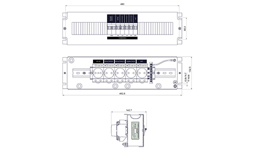 Общий вид, габаритные и установочные размеры панели