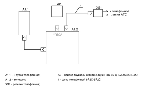 Схема подключения телефона АТПС-09Э