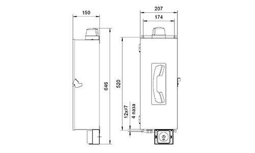 ОБЩИЙ ВИД, ГАБАРИТНЫЕ И УСТАНОВОЧНЫЕ РАЗМЕРЫ